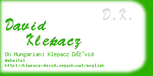 david klepacz business card